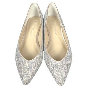 NWOT Betsey Johnson Womens Jude Rhinestone Ballet Flats Wedding Formal‎ Size 6.5